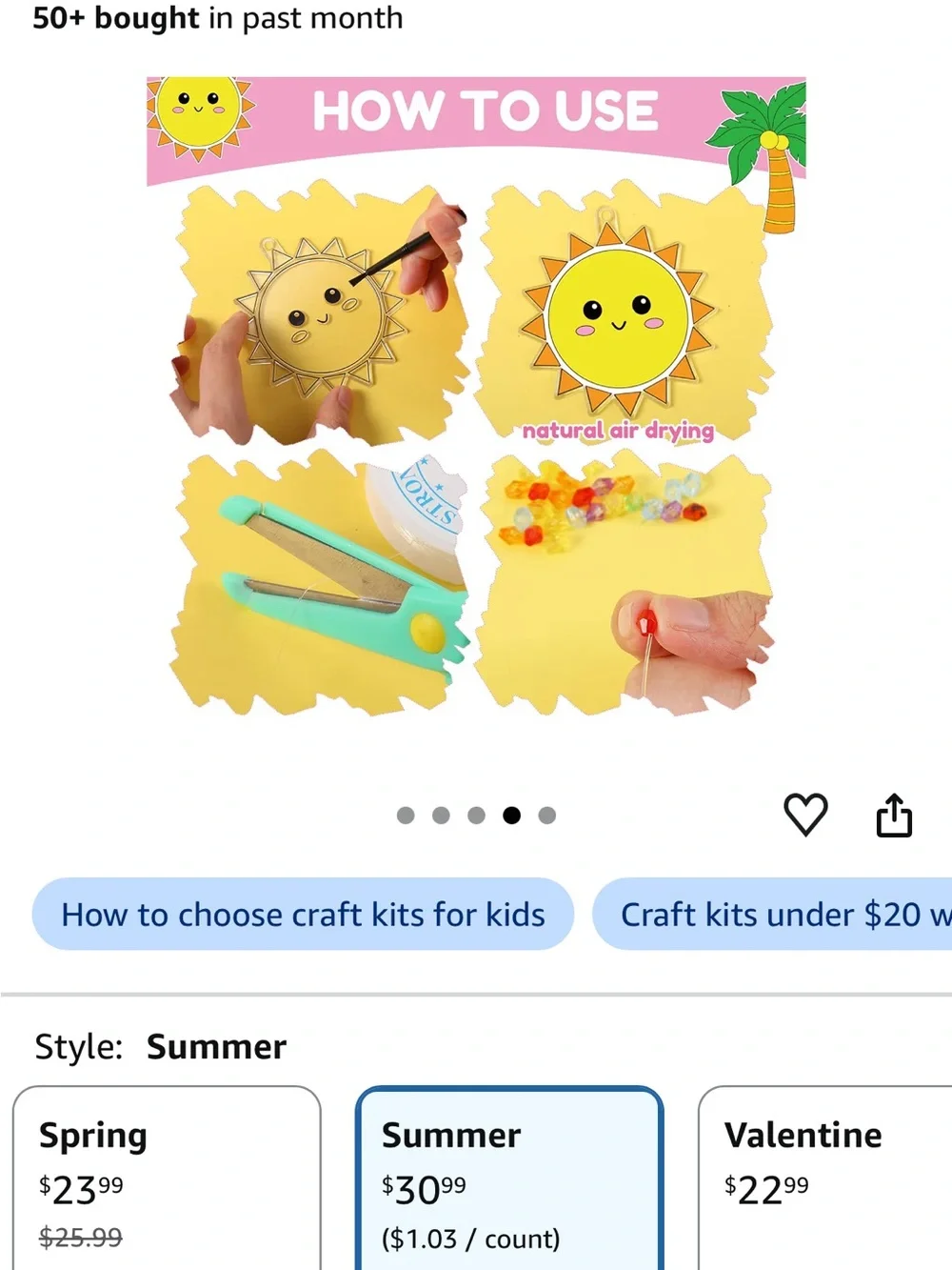 Summer window art sun catchers Craft Kit for Kids - DIY Decorative Charms